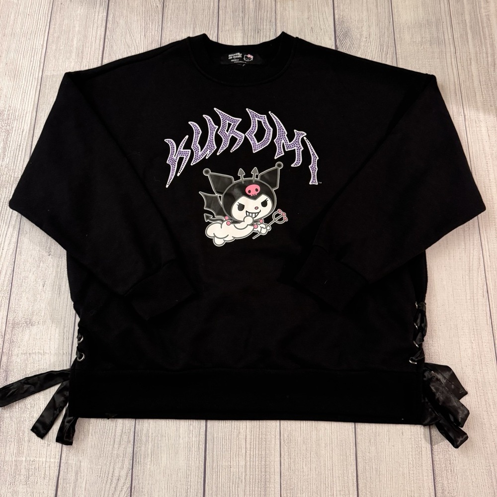 Hello Kitty And Friends X Forever 21 Athletic Black Sweatshirt Women's Size XL